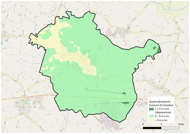 Karte einer Stadt mit schattierten grünen Bereichen, die die Bevölkerungsdichte in Prozent darstellen, begleitet von Text, der Bevölkerungsdichteinformationen enthält.