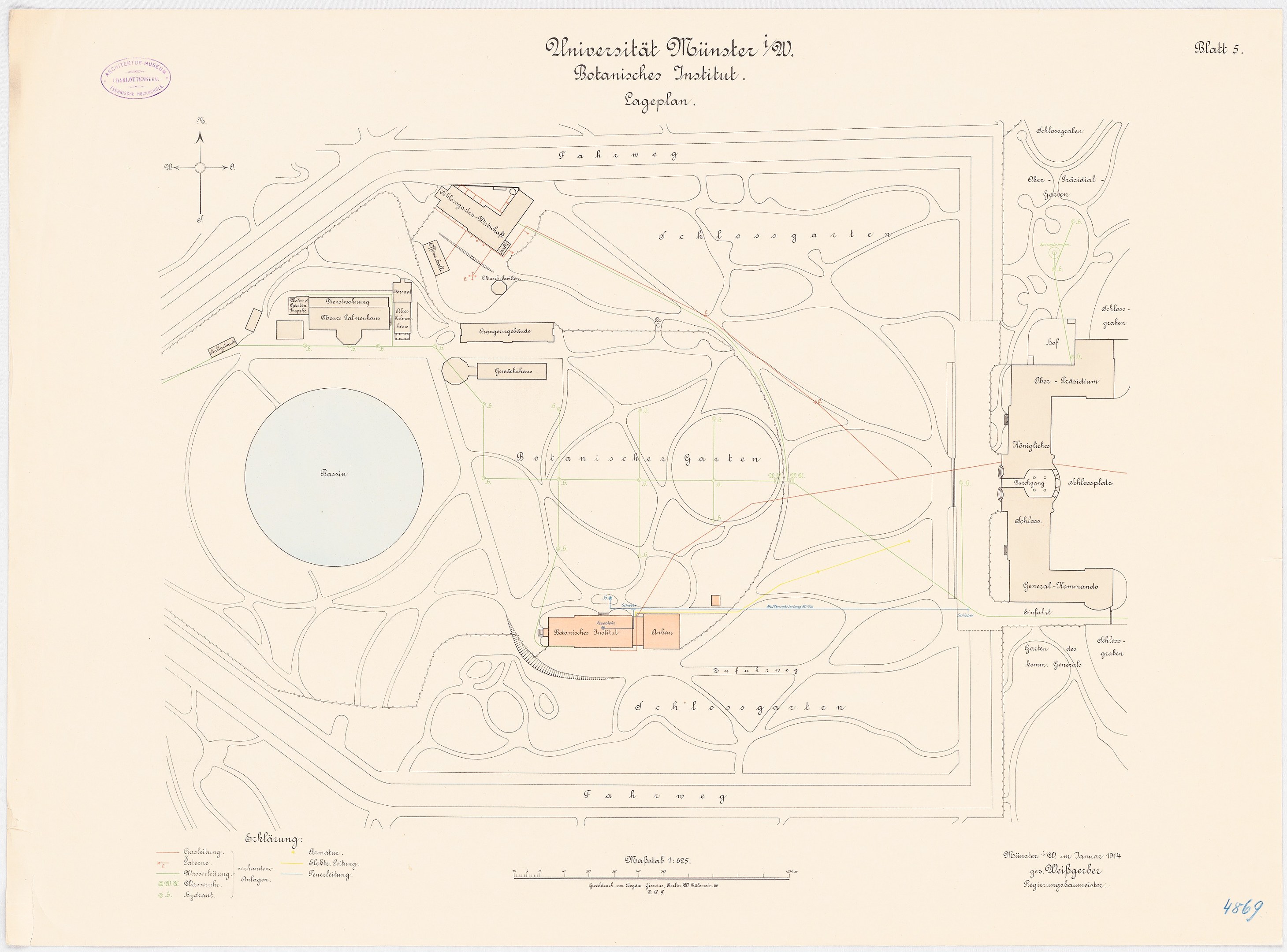 Detailierte Karte von Berlin, Deutschland, die die Universität Münster in der Mitte hervorhebt, mit Gebäuden, Straßen und Annehmlichkeiten.